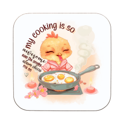 Funny Chicken Cooking Smoke Alarm Coaster