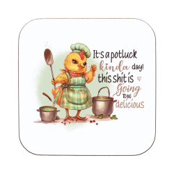 Funny Chicken Potluck Coaster