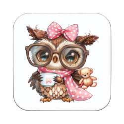 Owl With Coffee Coaster