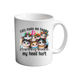 Cats make me happy 11oz Mug