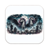 Gothic unicorn -93 Coaster