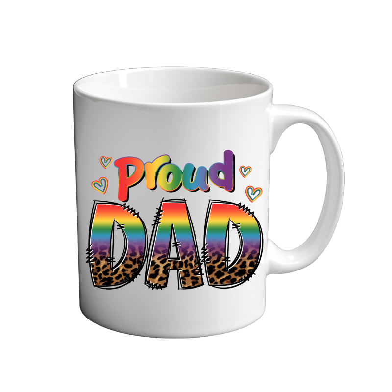 Proud Dad Leopard print LGBTQ 11oz coffee Mug Proud Dad Leopard print LGBTQ 11oz coffee Mug
